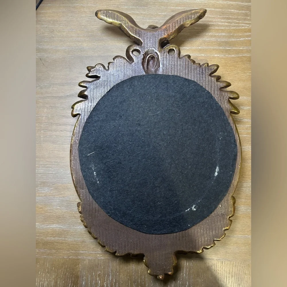 Antique Armor Bronze Federal American Eagle Bulls Eye Convex Mirror. 3.82 1bs